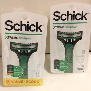Schick Xtreme sensitive Mens 8 pack and 4 pack razors